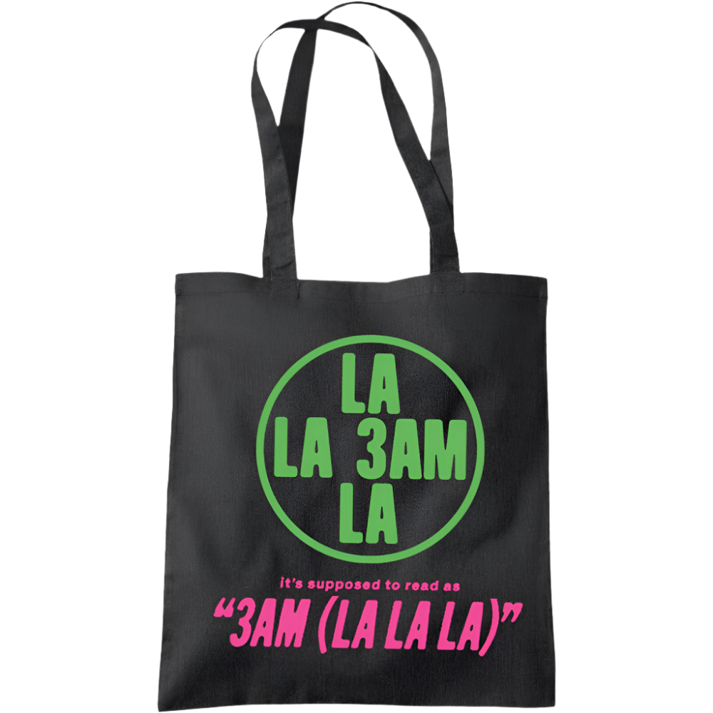 black 3AM (LA LA LA) tote bag